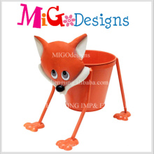 Venda quente Fox Figuras Metal Garden Flower Planter Design Exclusivo